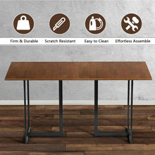 Load image into Gallery viewer, Metal Frame Wood Top Console Dining Table Rectangular Kitchen Table-60&quot; Desk
