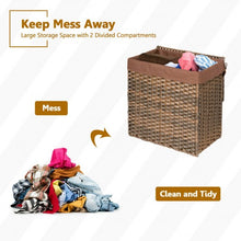 Load image into Gallery viewer, Hand-woven Foldable Rattan Laundry Basket-Brown
