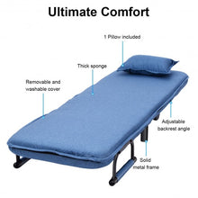 Load image into Gallery viewer, Convertible Folding Leisure Recliner Sofa Bed-Blue
