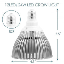 Load image into Gallery viewer, 24W E27 12 LED Grow Hydroponic Plant Garden Light Lamp Bulb
