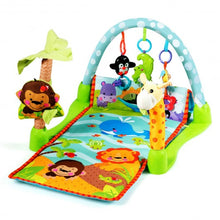 Load image into Gallery viewer, 4-in-1 Baby Play Gym Mat with 3 Hanging Educational Toys
