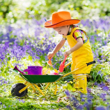 Load image into Gallery viewer, Outdoor Garden Backyard Play Toy Kids Metal Wheelbarrow-Green
