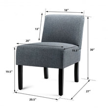 Load image into Gallery viewer, Accent Chair Fabric Upholstered Leisure Chair with Wooden Legs-Gray
