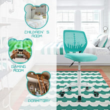 Load image into Gallery viewer, Adjustable Office Task Desk Armless Chair-Turquoise
