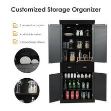 Load image into Gallery viewer, Cupboard Freestanding Kitchen Cabinet w/ Adjustable Shelves-Black
