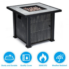 Load image into Gallery viewer, 30&quot; Square Outdoor Fireplace Propane Gas Fire Pit  Table-Black
