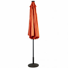 Load image into Gallery viewer, 10 ft Patio Solar Umbrella with Crank and LED Lights-Orange
