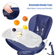 Load image into Gallery viewer, A-Shaped High Chair with 4 Lockable Wheels-Navy
