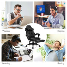 Load image into Gallery viewer, Adjustable Gaming Chair with Footrest for Home Office-Black
