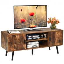 Load image into Gallery viewer, Industrial TV Stand with Storage Cabinets-Coffee
