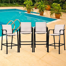 Load image into Gallery viewer, 4 pcs Patio Counter Height Steel Frame Leisure Bar Chairs
