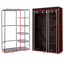 Load image into Gallery viewer, 69&quot; Portable Closet Storage Organizer Clothes Wardrobe-Brown
