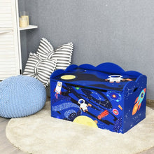 Load image into Gallery viewer, Wooden Toy Box Storage with Seating Bench for Kids-Blue
