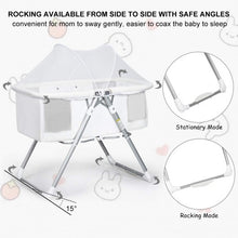 Load image into Gallery viewer, 2 in 1 Foldable Crib with Detachable &amp; Thicken Mattress-White
