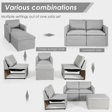 Load image into Gallery viewer, Convertible L-Shaped Sectional Sofa Couch with Reversible Chaise-Light Gray
