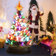 Load image into Gallery viewer, 15&quot; Pre-Lit Hand-Painted Ceramic Christmas Tree-Silver
