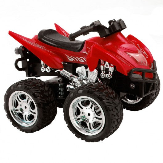 1/12 Scale 2.4G 4D R/C Simulation ATV Remote Control Motorcycle Kids Car Toys-Red