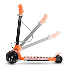 Load image into Gallery viewer, Folding Aluminum 3 LED Light Up Wheels Kids Music Kick Scooter-Orange
