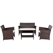 Load image into Gallery viewer, 4 Pcs Outdoor Patio Rattan Furniture Wicker Sofa Set
