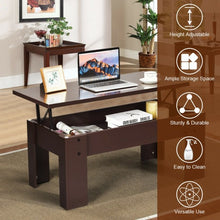 Load image into Gallery viewer, Lift Top Coffee Pop-UP Cocktail Table-Brown
