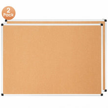 Load image into Gallery viewer, 44&quot; x 32&quot; Cork Notice Pin Board  with Aluminium Frame-2 Pack
