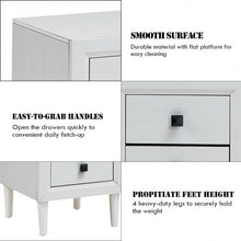 Load image into Gallery viewer, 2Pcs Multipurpose Retro Nightstand with 2 Drawers-White
