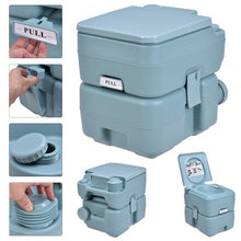 Load image into Gallery viewer, 5 Gallon 20 L Outdoor / Indoor Potty Commode Portable Flush Toilet-Green
