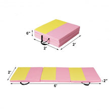 Load image into Gallery viewer, 6&#39; x 2&#39; Folding Fitness Exercise Carry Gymnastics Mat
