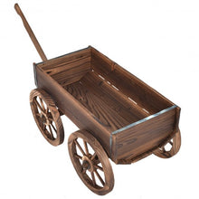 Load image into Gallery viewer, Wood Wagon Planter Pot Stand with Wheels
