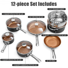 Load image into Gallery viewer, 12-Piece Safe Non-stick Cookware Set
