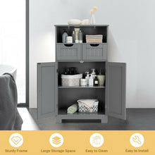 Load image into Gallery viewer, Bathroom Wooden Side Cabinet  with 2 Drawers and 2 Doors-Gray
