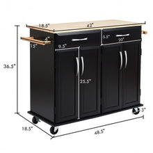 Load image into Gallery viewer, Wood Top Rolling Kitchen Trolley Island Cart Storage Cabinet
