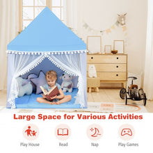 Load image into Gallery viewer, Kids Play Tent Large Playhouse Children Play Castle Fairy Tent Gift w/ Mat-Blue
