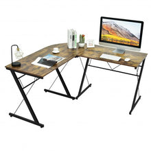 Load image into Gallery viewer, 59&quot; L-Shaped Corner Desk Computer Table for Home Office Study Workstation-Brown
