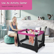 Load image into Gallery viewer, 4 in 1 Convertible Portable Baby Playard w/ Toys &amp; Music Center-Rose
