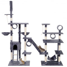 Load image into Gallery viewer, Large Condo Scratching Posts Cat Tree with Ladder Hammock
