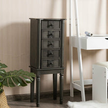 Load image into Gallery viewer, Standing Jewelry Cabinet Armoire with Makeup Mirror
