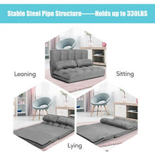 Load image into Gallery viewer, Foldable Floor 6-Position Adjustable Lounge Couch-Gray

