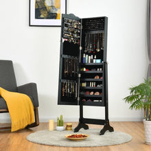 Load image into Gallery viewer, Mirrored Lockable Jewelry Cabinet Armoire Organizer Storage Box-Black
