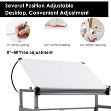 Load image into Gallery viewer, Adjustable Art Craft Drawing Drafting Desk with Dual Top
