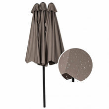Load image into Gallery viewer, 15&#39; Twin Patio Umbrella Double-Sided Outdoor Market Umbrella without Base -Tan
