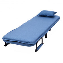 Load image into Gallery viewer, Convertible Folding Leisure Recliner Sofa Bed-Blue
