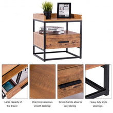 Load image into Gallery viewer, 2-Tiers End Side Table with 1 Drawer
