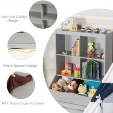 Load image into Gallery viewer, 3-Tier Children&#39;s Multi-Functional Bookcase Toy Storage Bin Floor Cabinet-Gray
