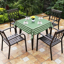 Load image into Gallery viewer, 10 Pcs 52&quot; x 52&quot; Square Polyester Plaid Dinner Tablecloth-Green
