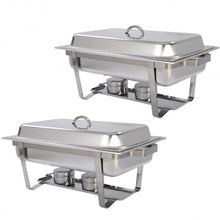 Load image into Gallery viewer, 2 Packs Chafing 9 Quart Stainlessl Rectangular Chafer Buffet
