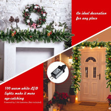Load image into Gallery viewer, 9 Feet Pre-lit Artificial Christmas Garland Red Berries with LED
