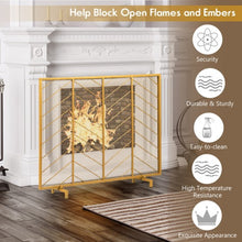 Load image into Gallery viewer, 39&quot;x31&quot; Single Panel Fireplace Screen Spark Guard Fence
