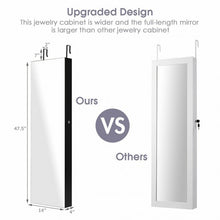 Load image into Gallery viewer, Wall and Door Mounted Mirrored Jewelry Cabinet with Lights-Black
