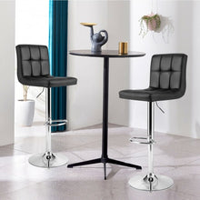 Load image into Gallery viewer, Adjustable Swivel Bar Stool with PU Leather-Black
